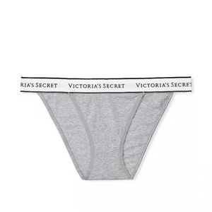 VICTORIAS SECRET LOGO WAISTBAND STRETCH COTTON TANGA BIKINI PANTY UNDERWEAR. NWT